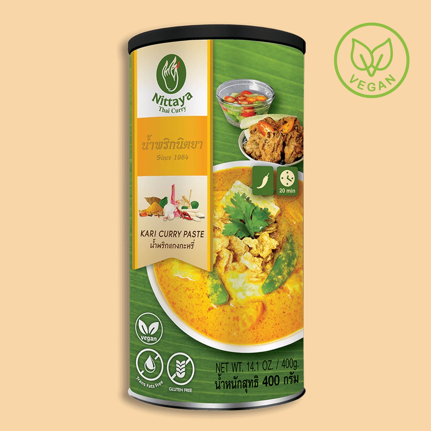 NITTAYA Gelbe Kari Curry Paste Vegan - 400g