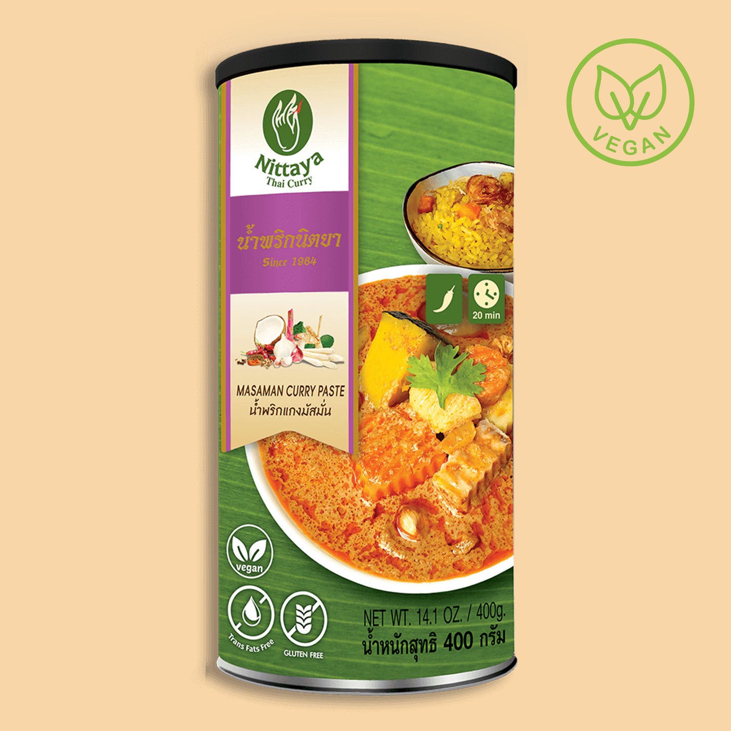 NITTAYA Massaman Curry Paste Vegan - 400g