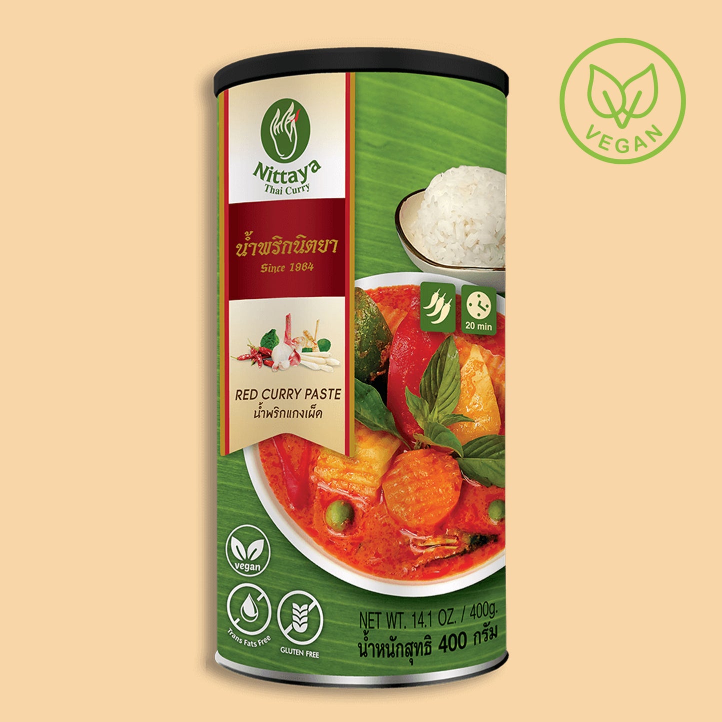 NITTAYA Rote Curry Paste Vegan - 400g