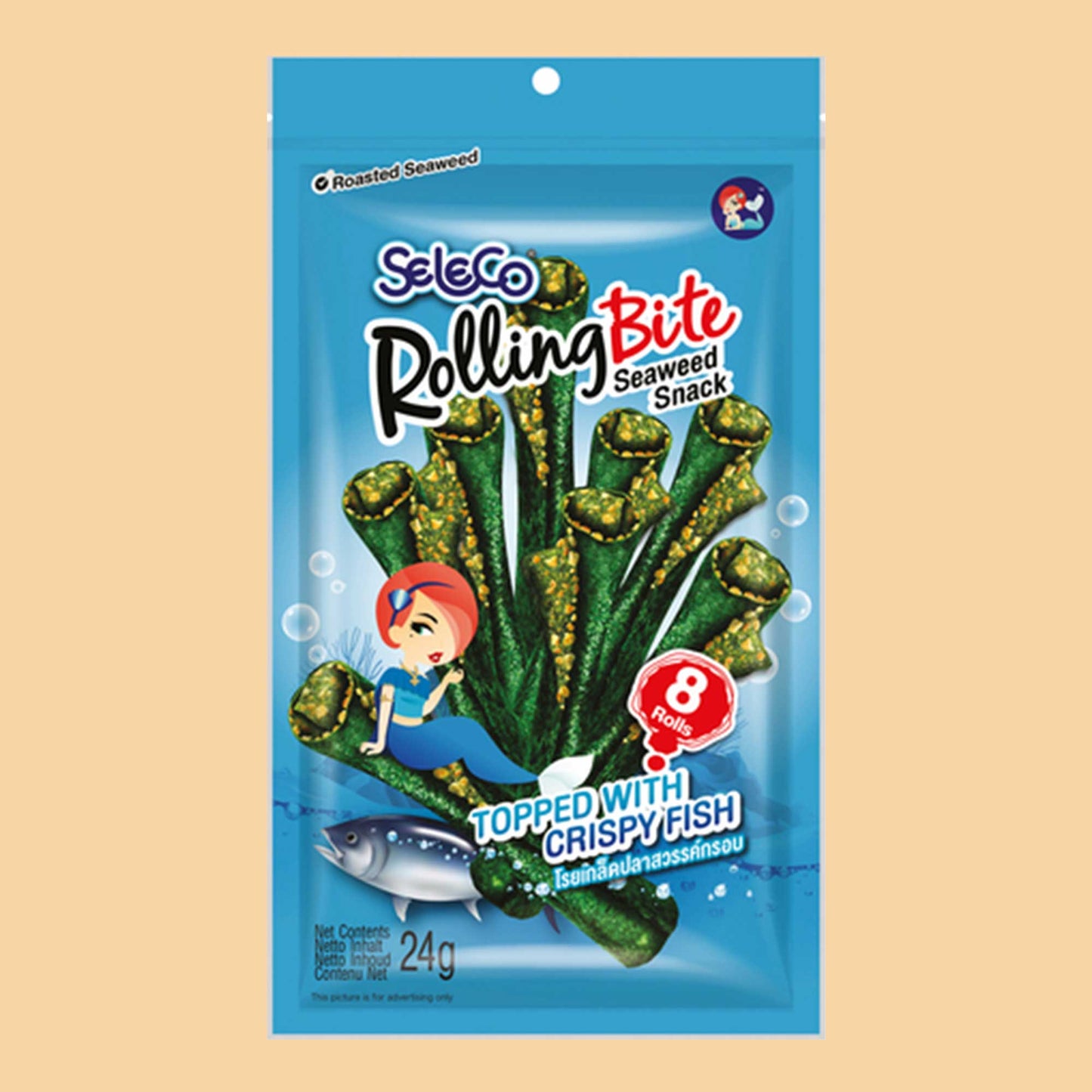 SELECO Rolling Bite Seetang Snack Crispy Fish 24g