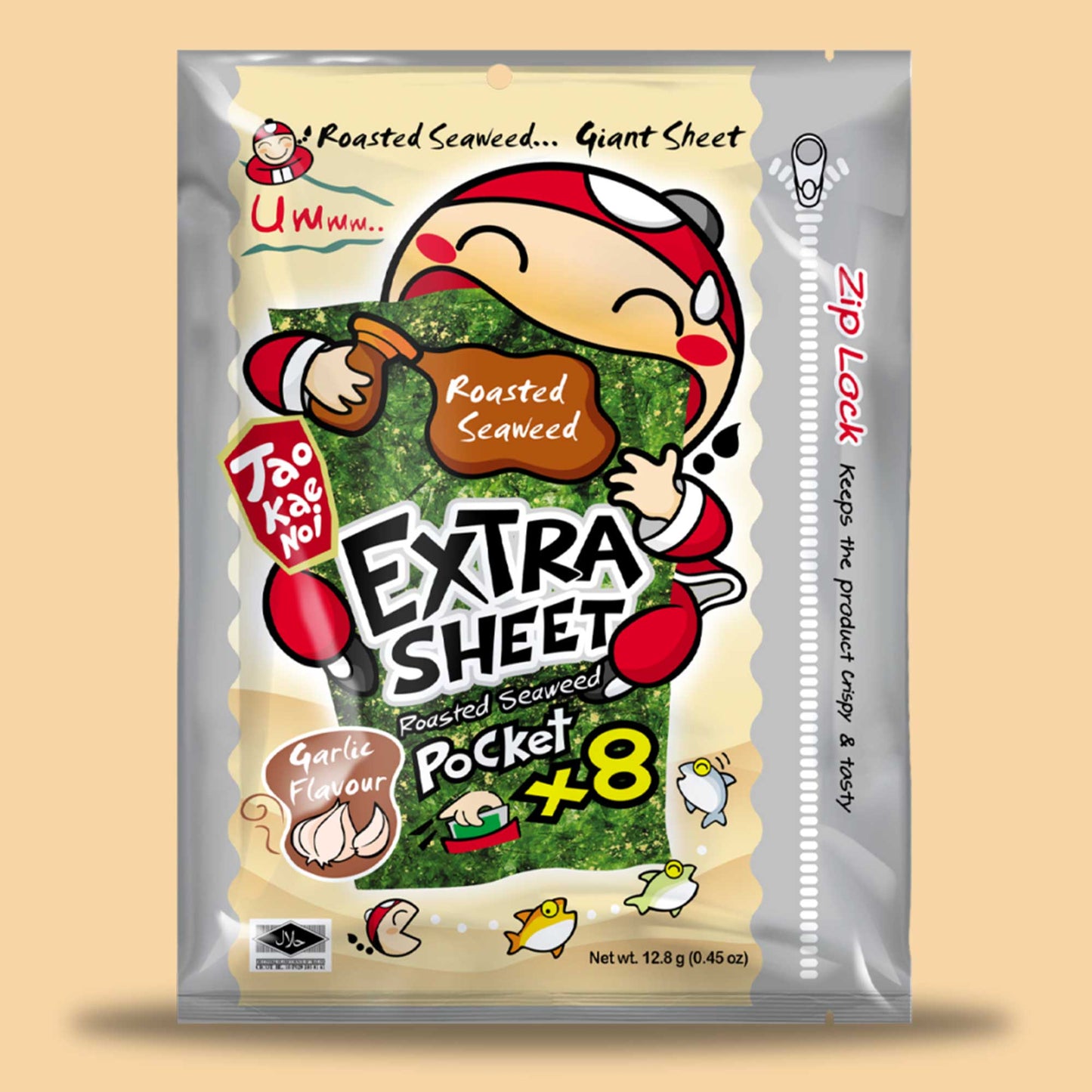 TAO KAE NOI Extra Sheet Seetang Snack Garlic 12,8g