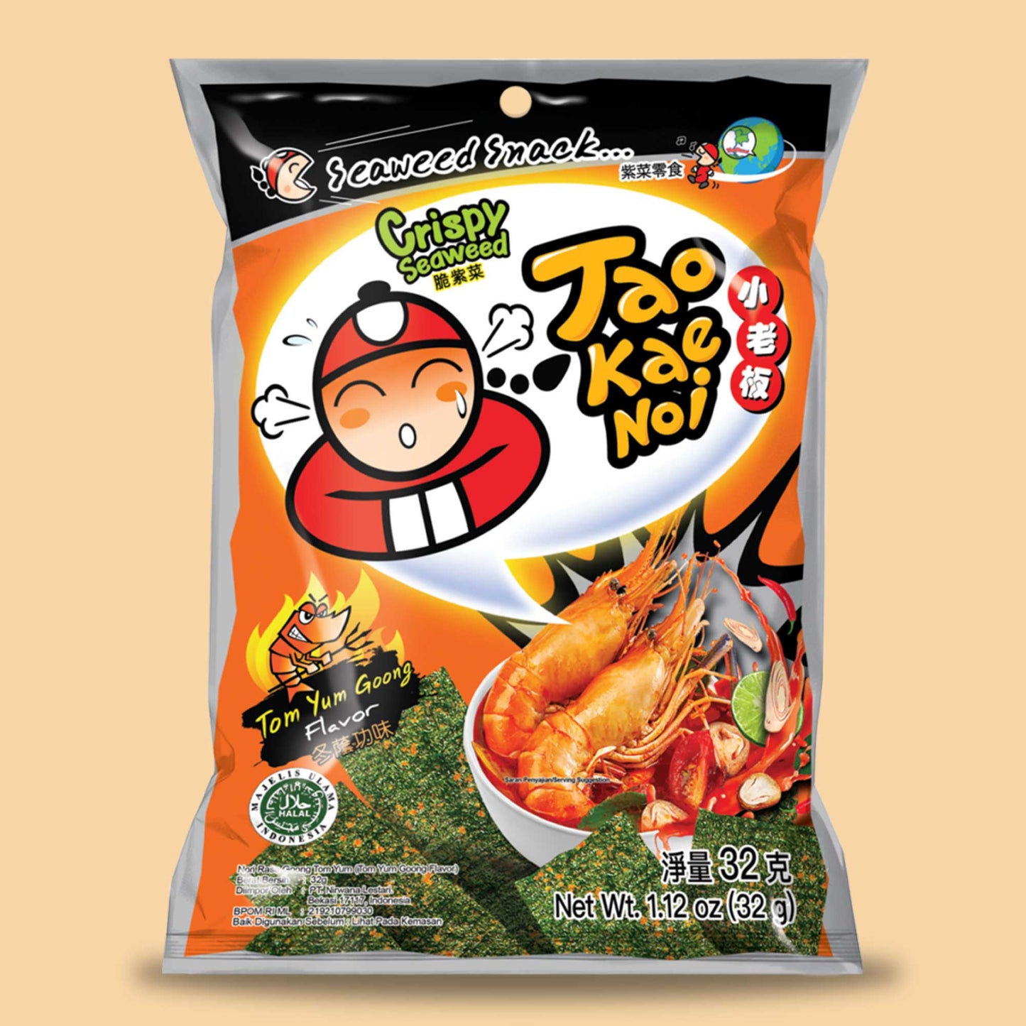 TAO KAE NOI Seetang Snack Tom Yum Goong 32g