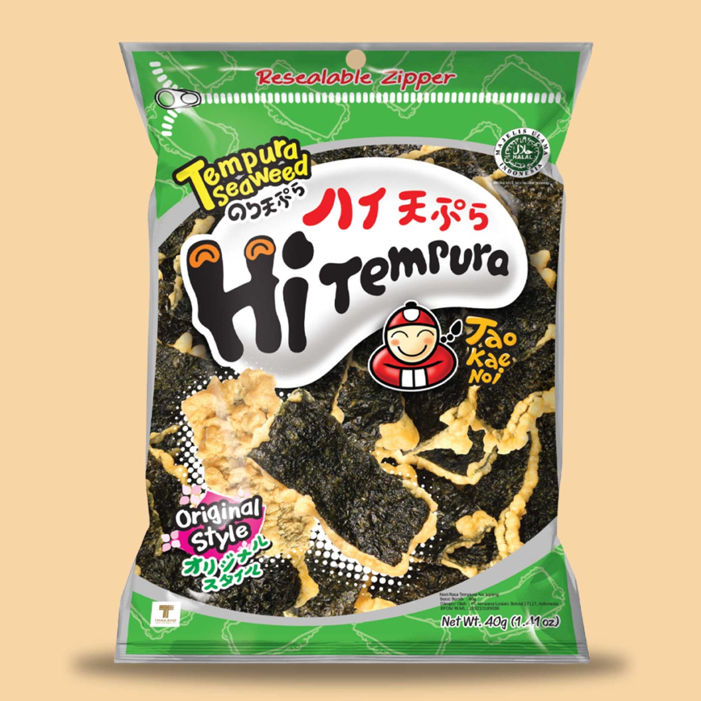 TAO KAE NOI Seetang Snack Hi-Tempura Original 40g