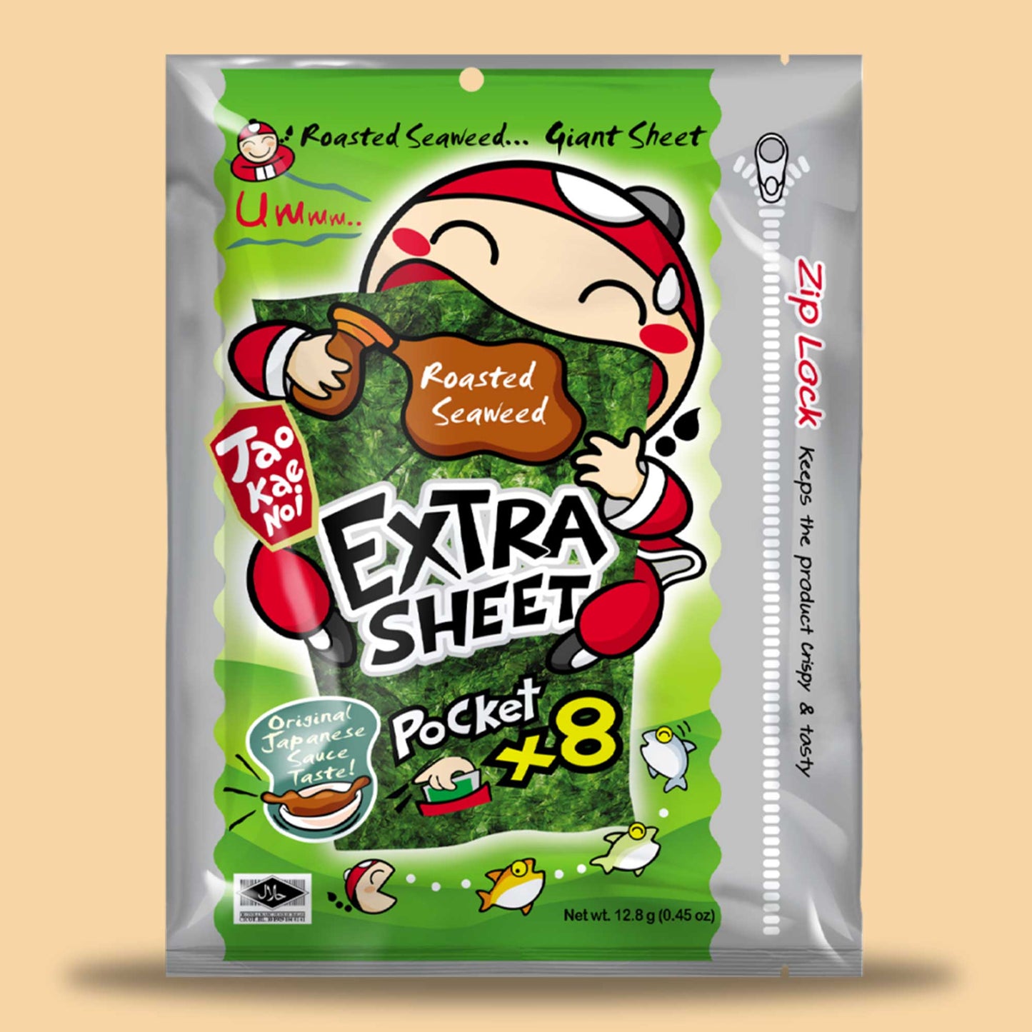 TAO KAE NOI Extra Sheet Seetang Snack Orig. Japanese Sauce 12,8g